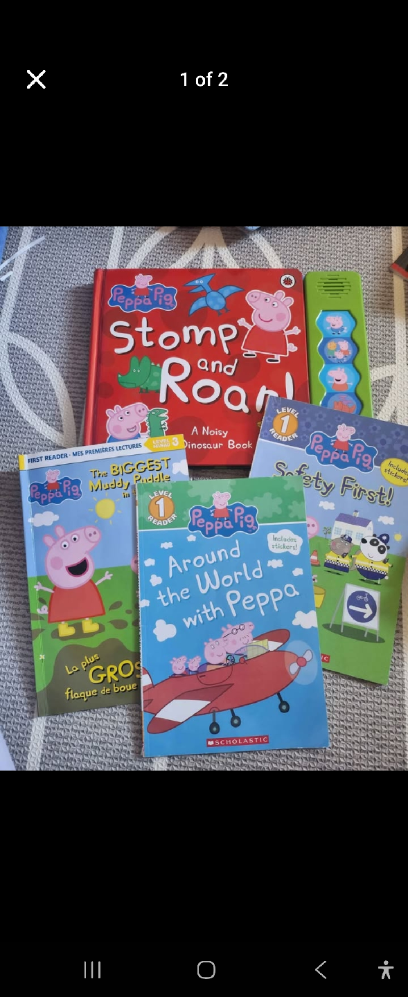 peppa pig book bundle -4 books, 1 with sound