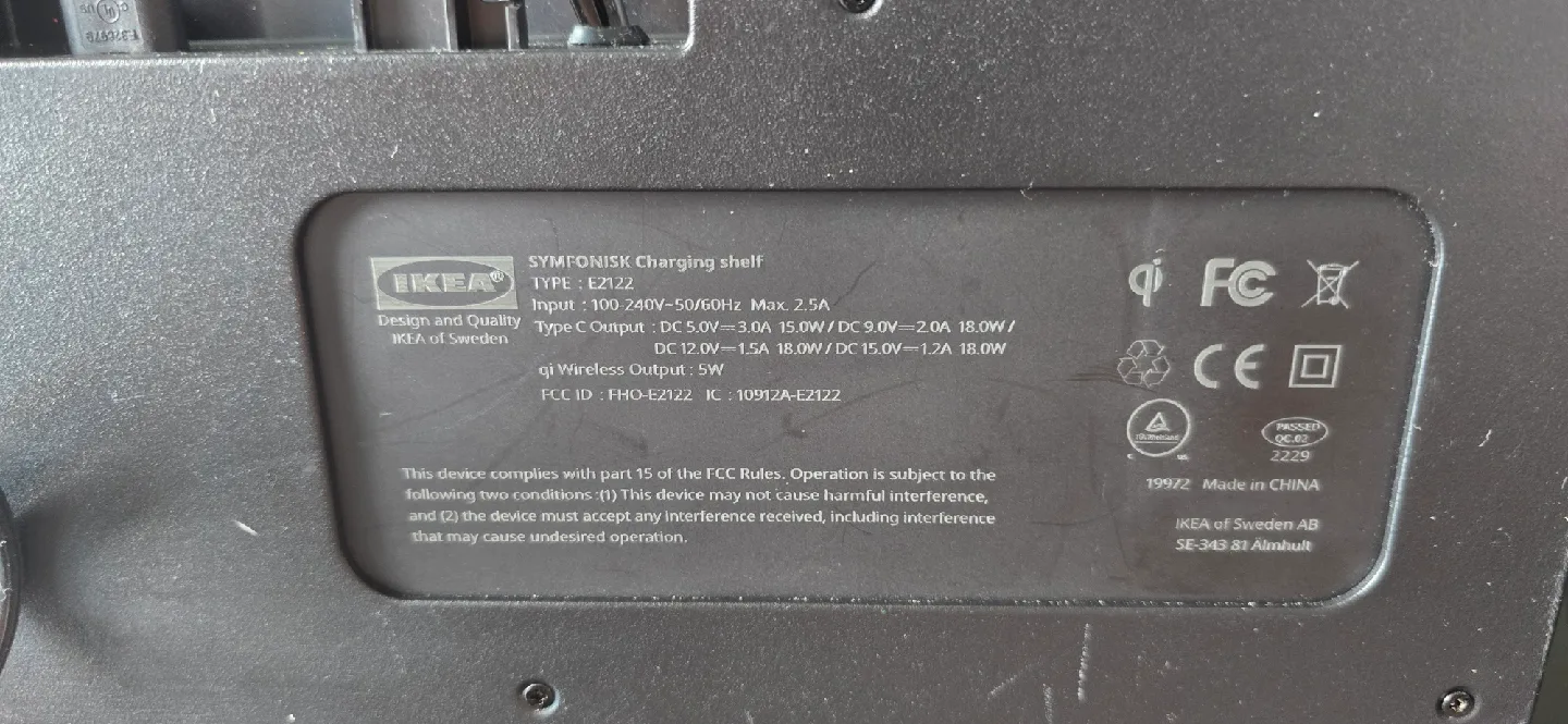 IKEA Symfonisk EZ122 Wall Mount Charging Shelf image indicator(4)