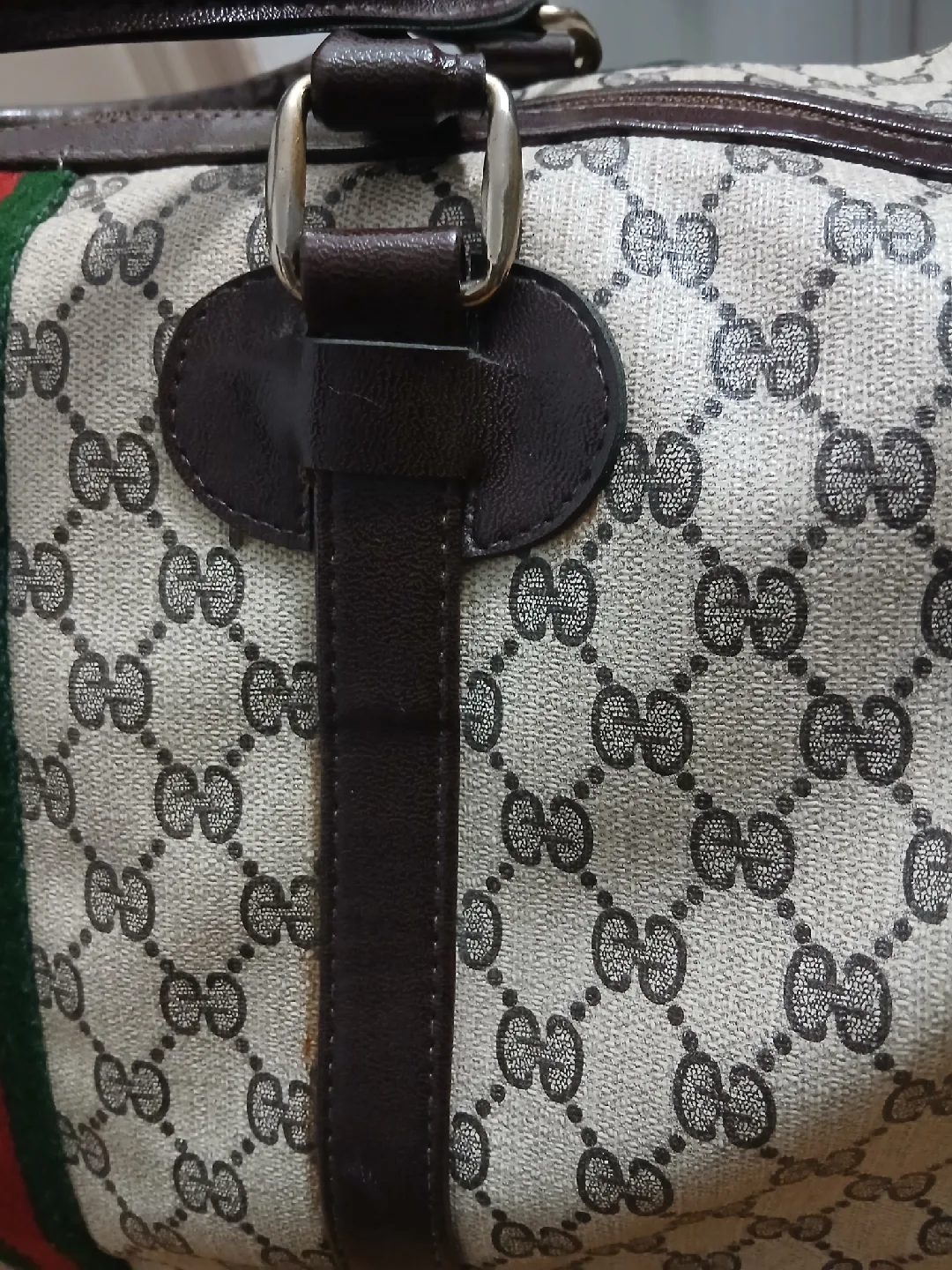 Gucci Vintage Beige/Brown Duffle Bag image indicator(6)