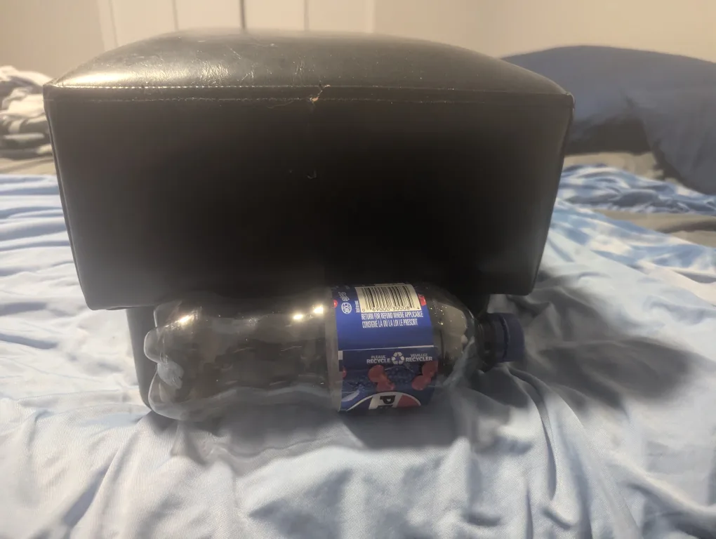 Black Faux Leather Footstool thumbnail