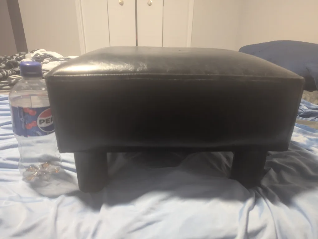 Black Faux Leather Footstool image indicator(3)