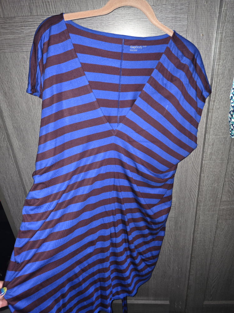 GapBody Striped long blouse with tie waist belt
