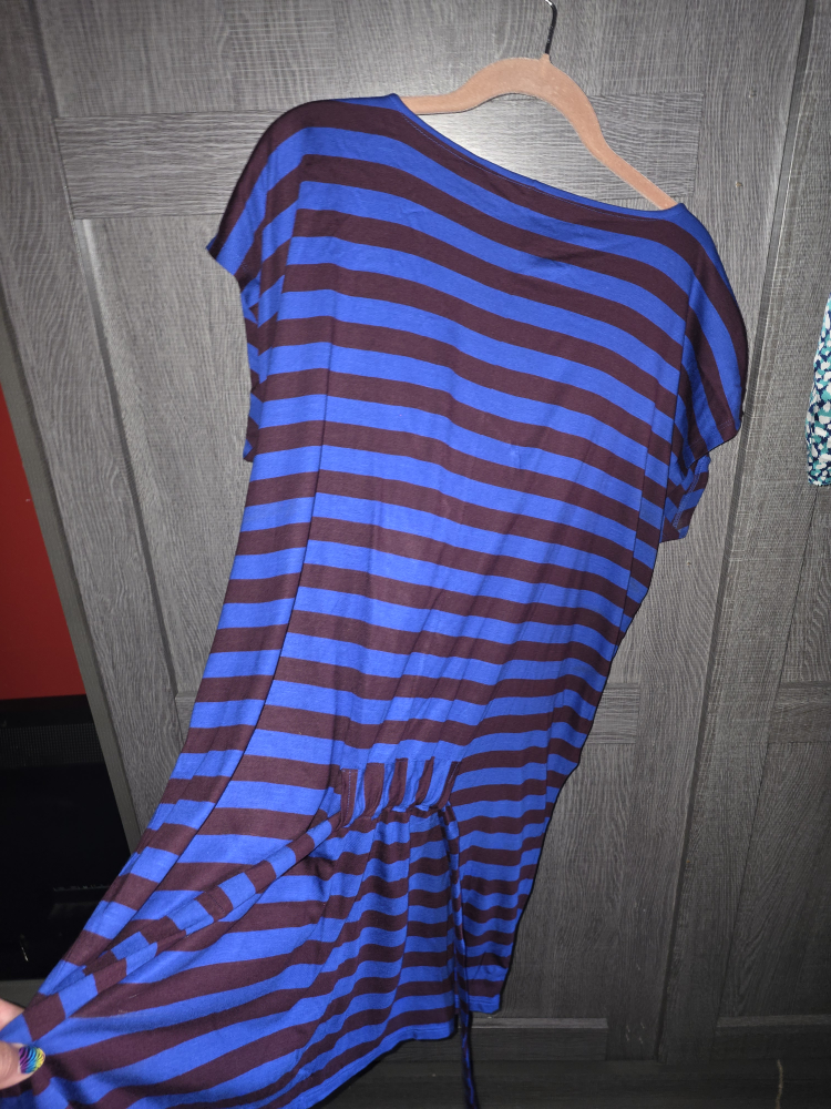 GapBody Striped long blouse with tie waist belt - photo 3