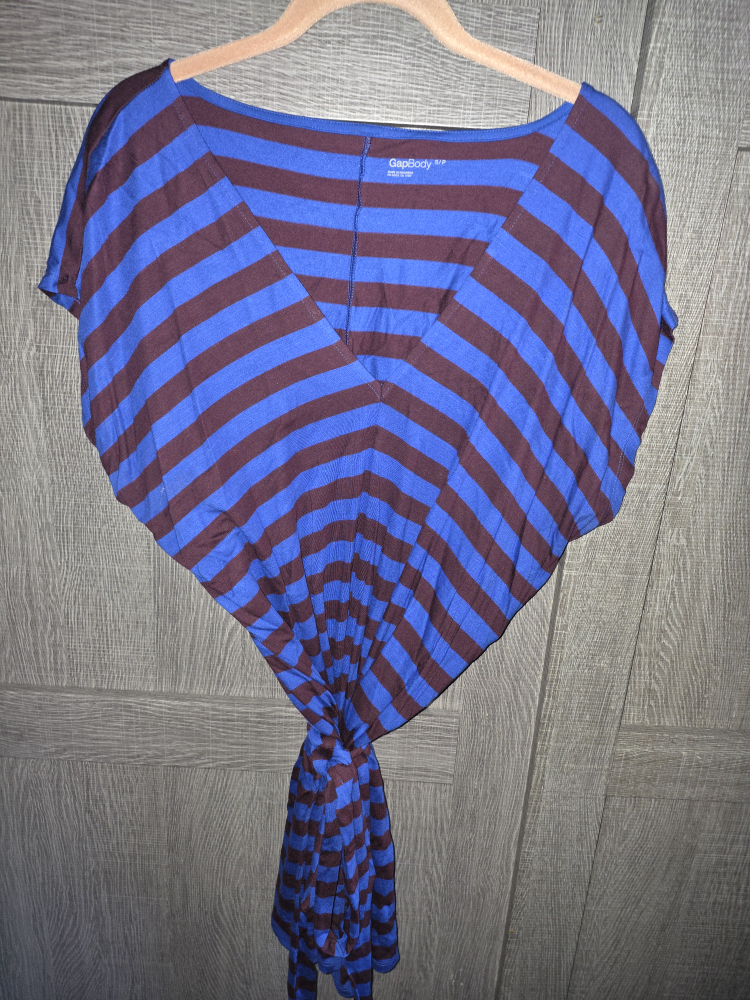 GapBody Striped long blouse with tie waist belt - photo 4