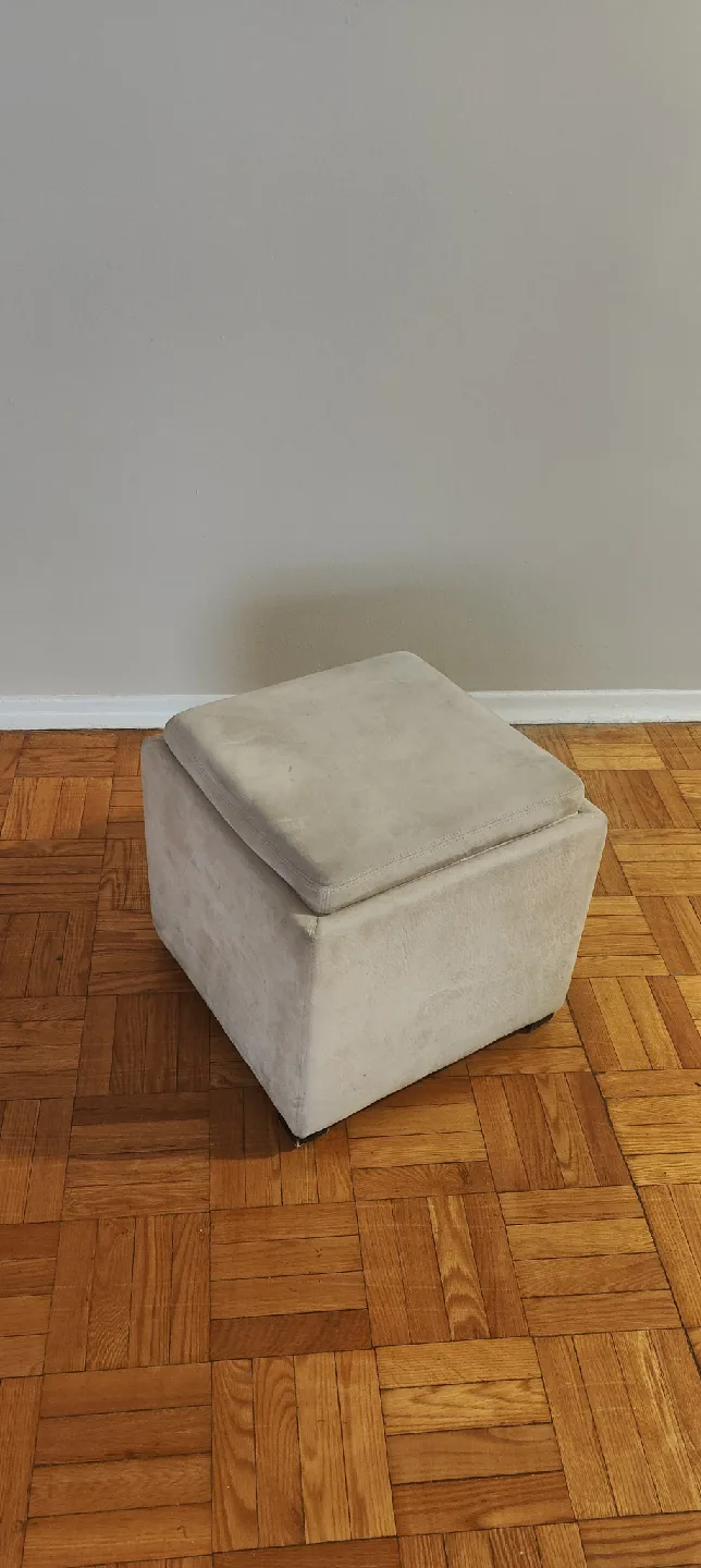 Beige Storage Ottoman thumbnail