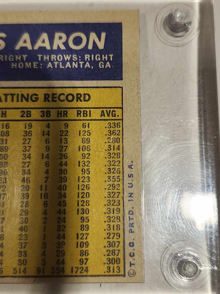 Hank Aaron 1970 Topps 500 Baseball Card - photo 4