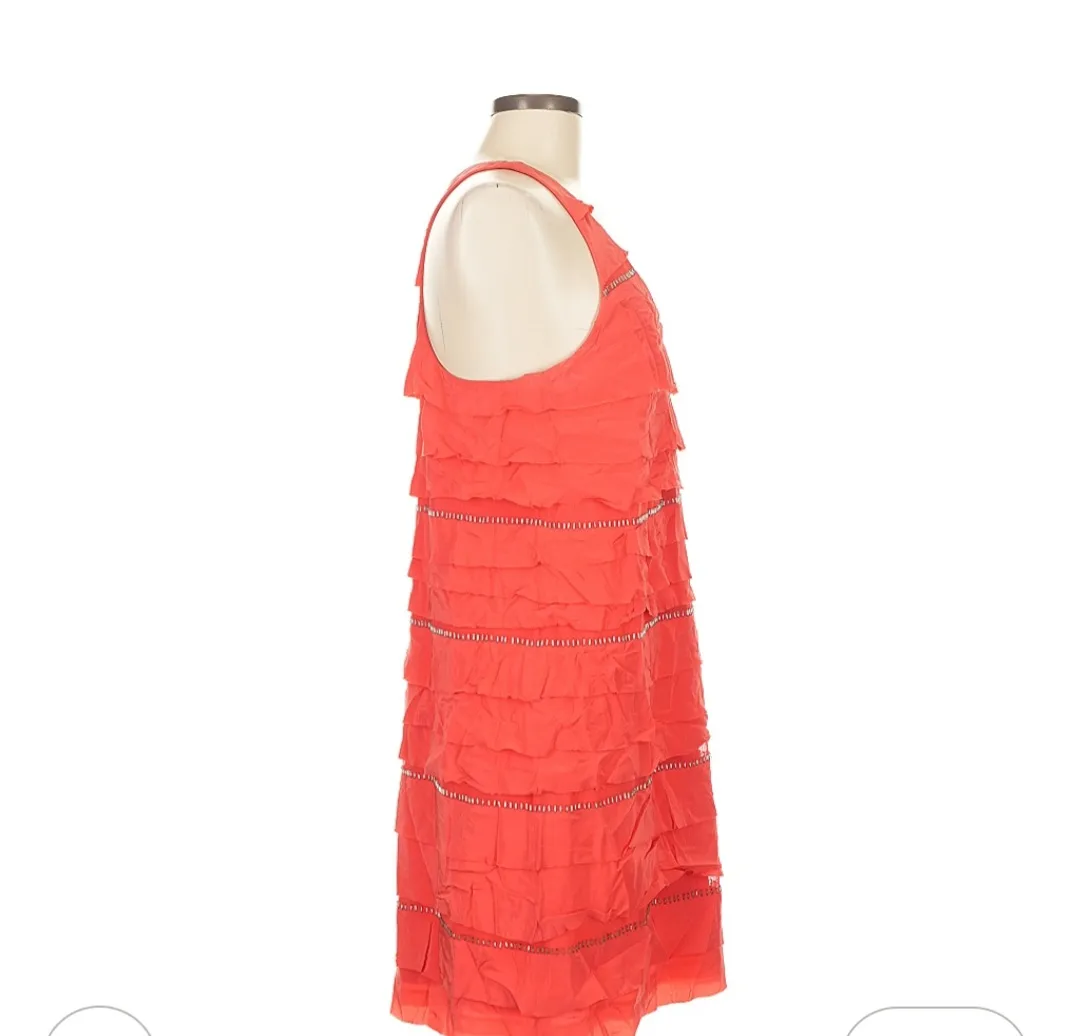 Coral Ruffled Dress - BCBG Max Azaria, Size M image indicator(3)