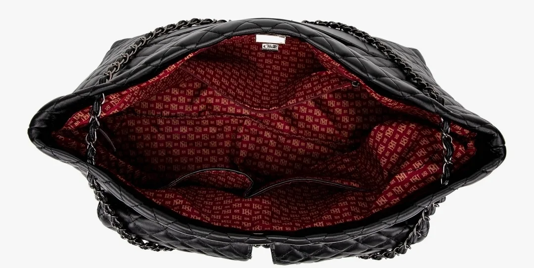 Badgley Mischka Black Quilted Tote Bag image indicator(3)