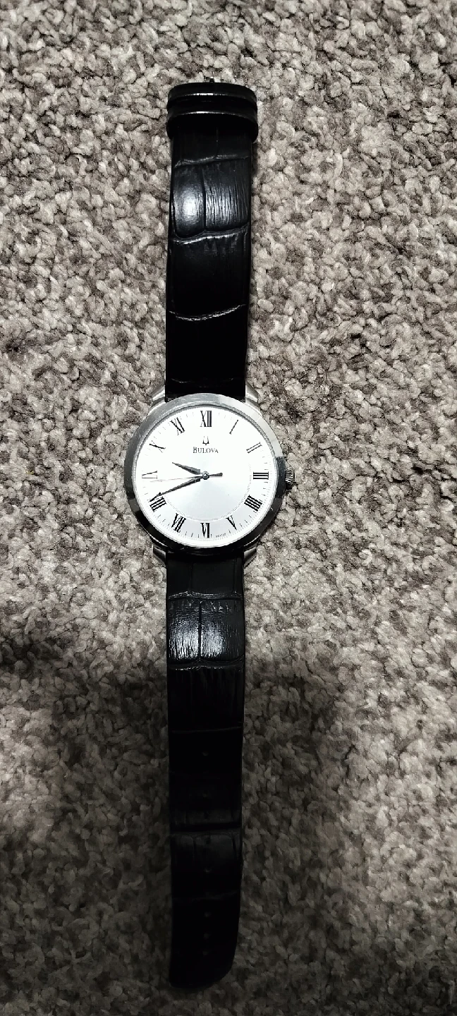 Bulova Men's Watch Black Leather Band