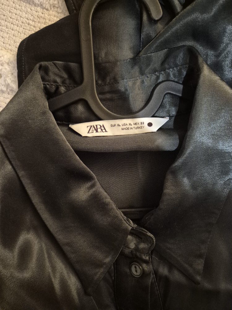 Zara Satin Shirt Dress - Size XL - photo 2