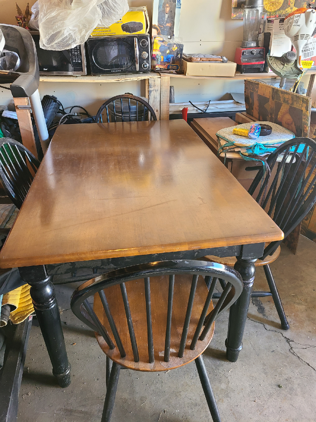 Solid wood Dining Table with Four Chairs - photo 3