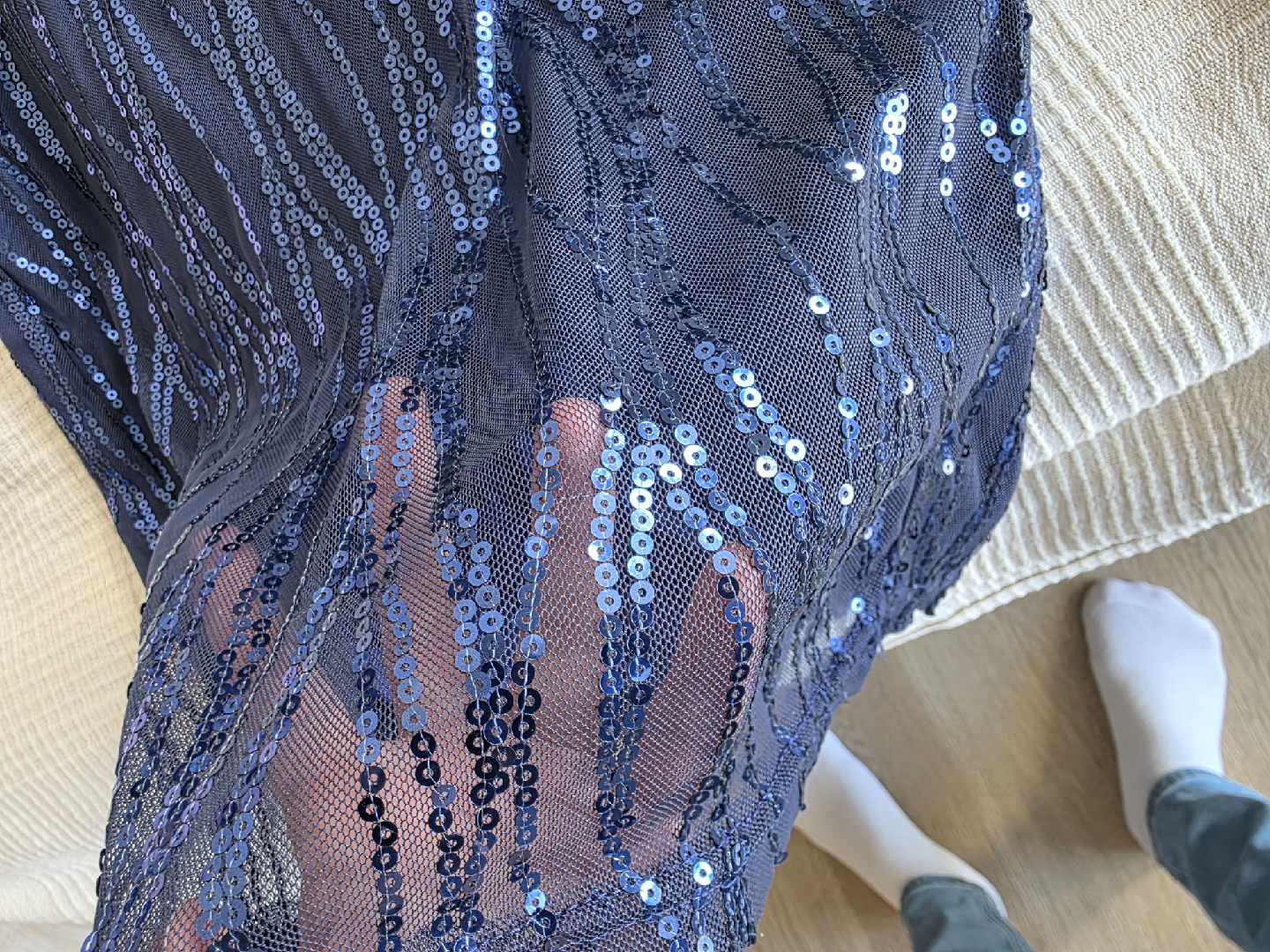 Oodji Collection Blue Sequin Dress - photo 4