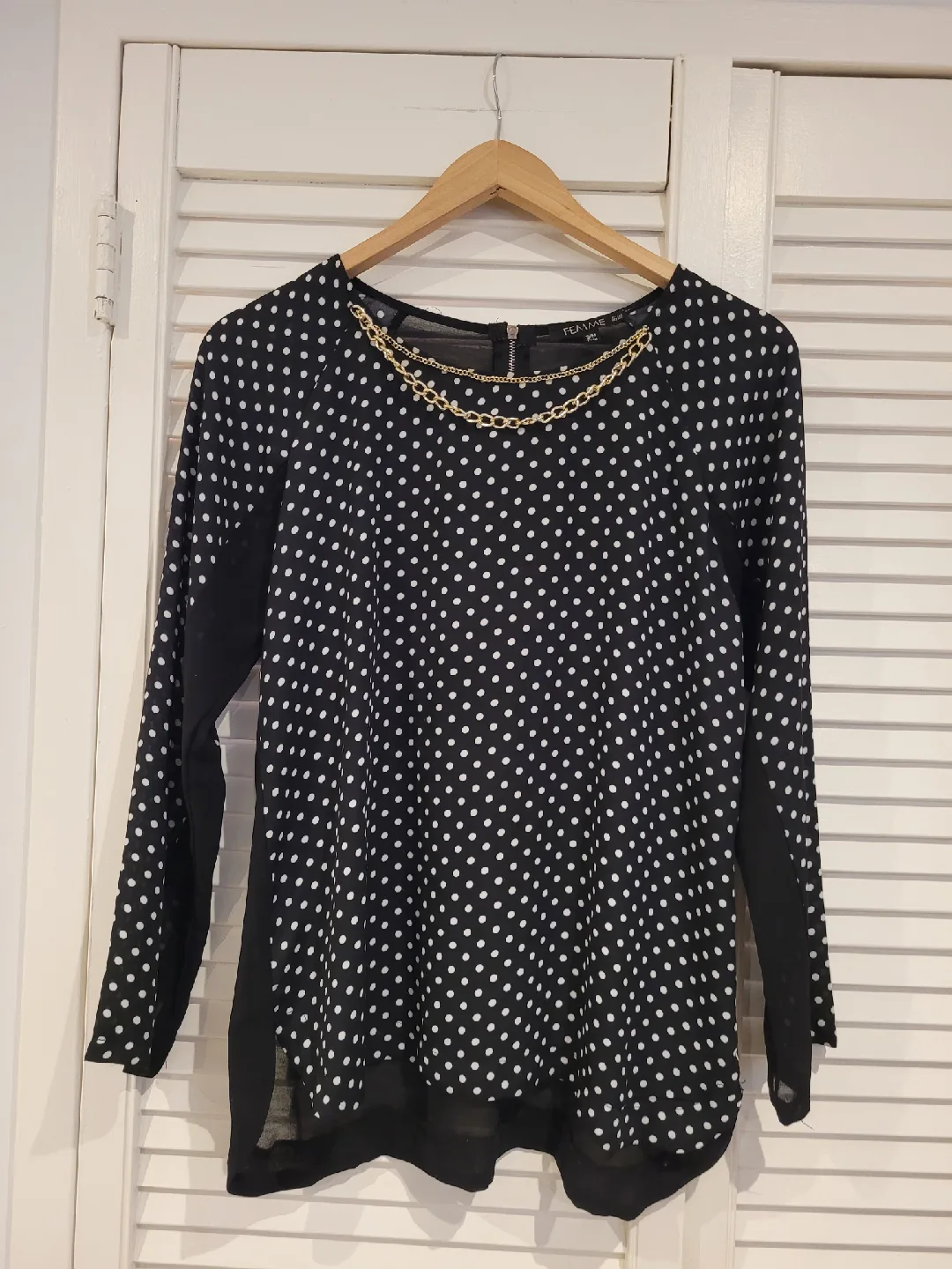 Black & White Polka Dot Blouse thumbnail