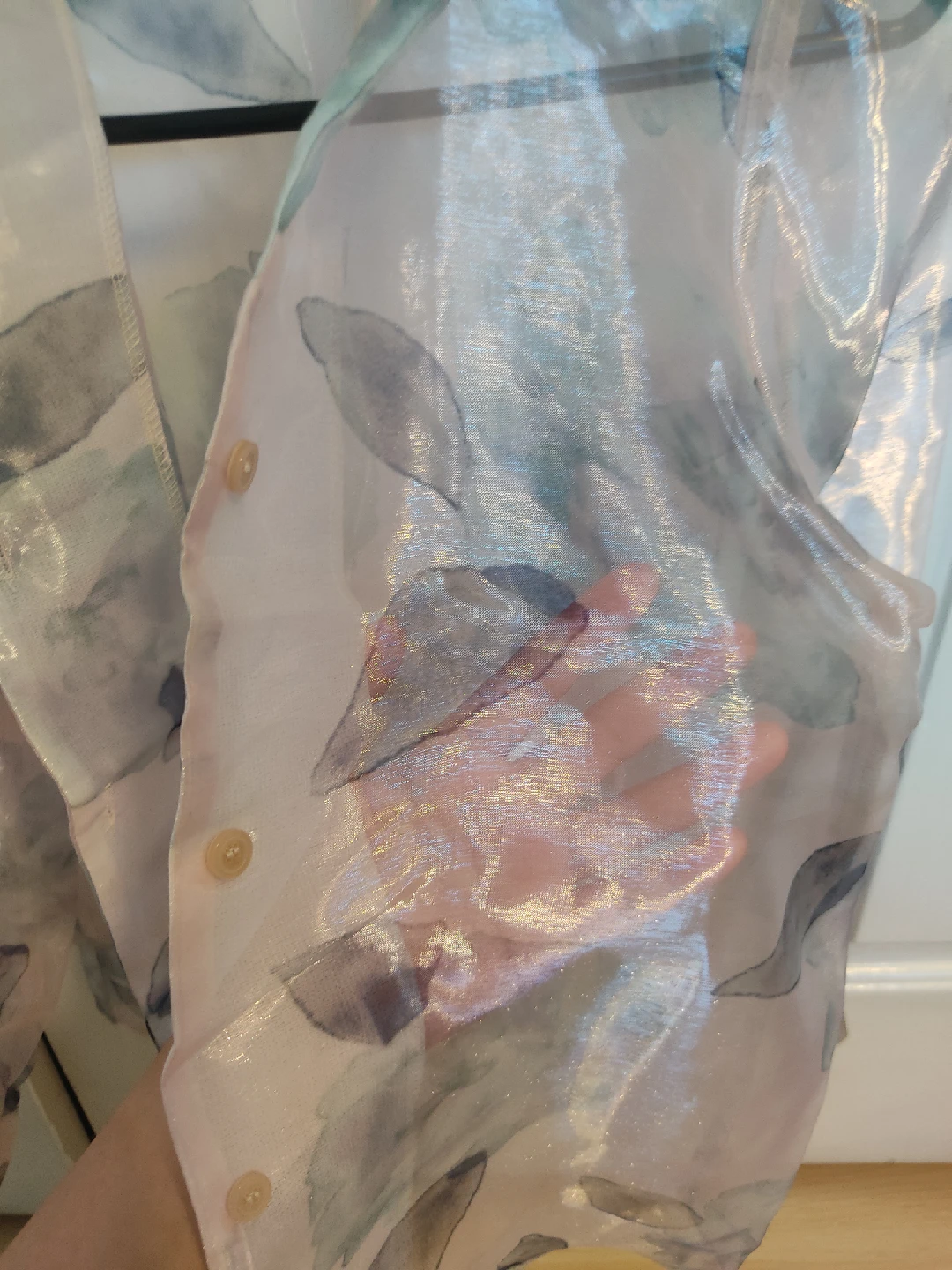 Hershe Sheer Floral Blouse - Size S - photo 3