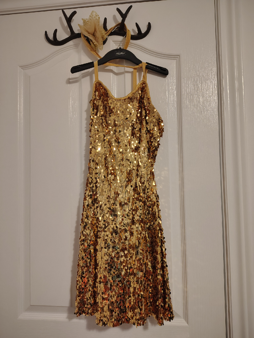 Gold Sequin Dress with Headband