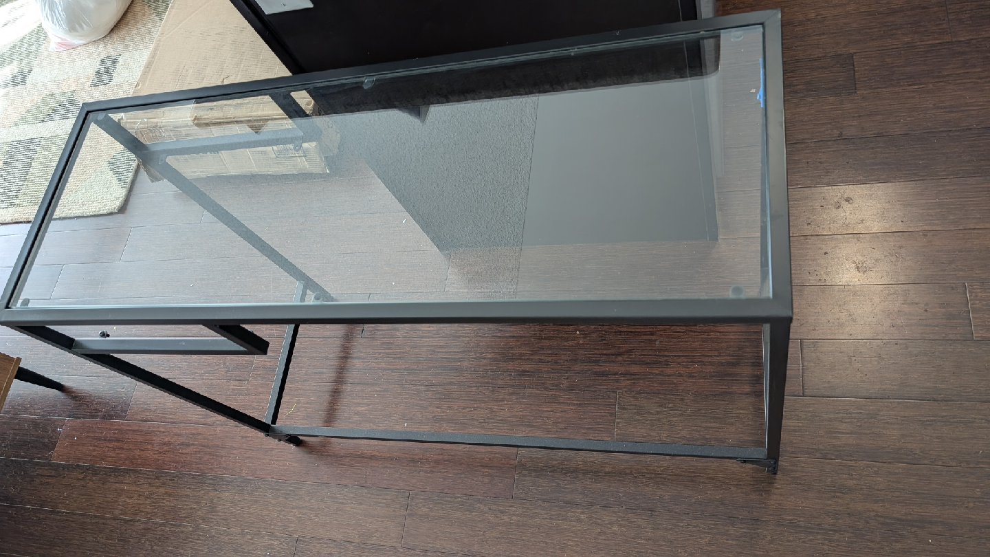 Glass Top Console Table