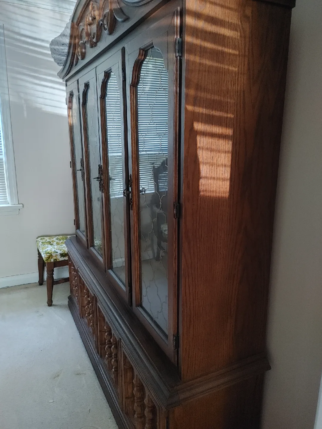 💚WOOD BUFFET/HUTCH VINTAGE COMBO MINT CONDITION! image indicator(5)