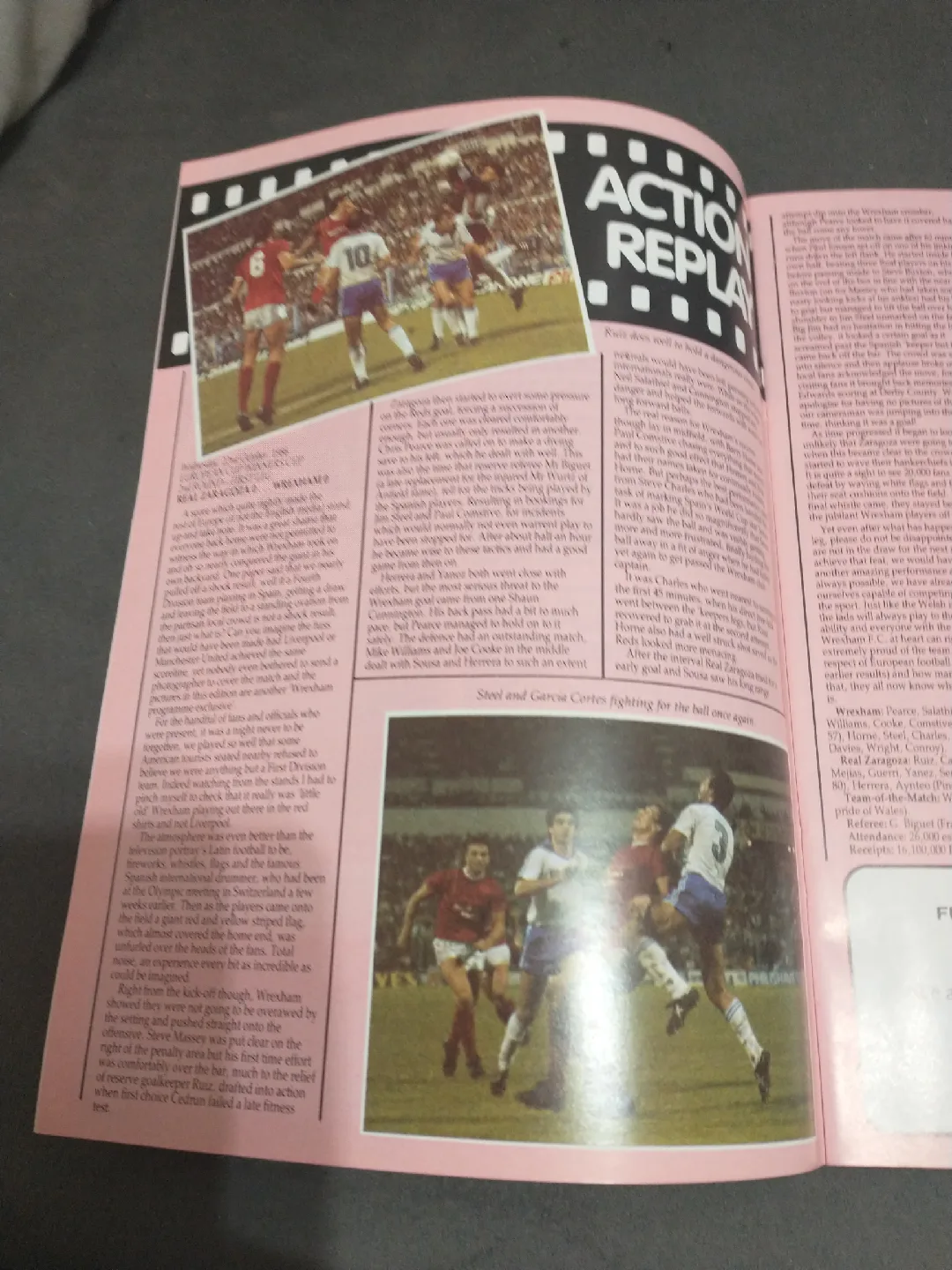 Rare 1986 Wrexham vs Real Zaragoza Cup Winner's Cup program image indicator(3)