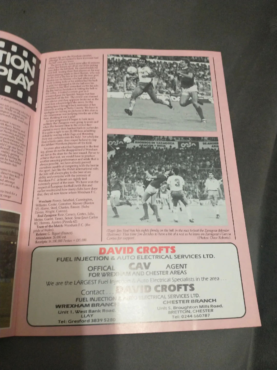 Rare 1986 Wrexham vs Real Zaragoza Cup Winner's Cup program image indicator(4)