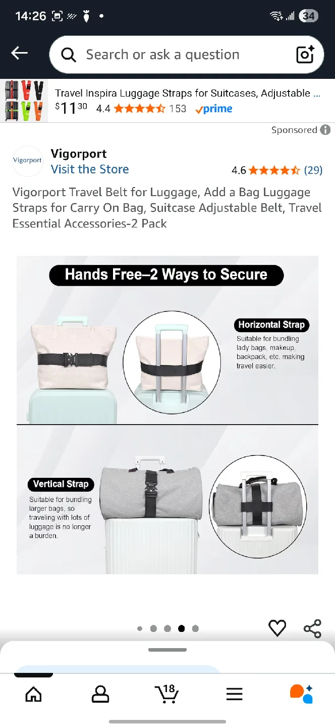 Vigorport Travel Luggage Belt - New in Package! image indicator(3)