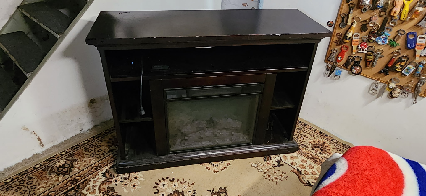 Dark Brown Fireplace TV Stand