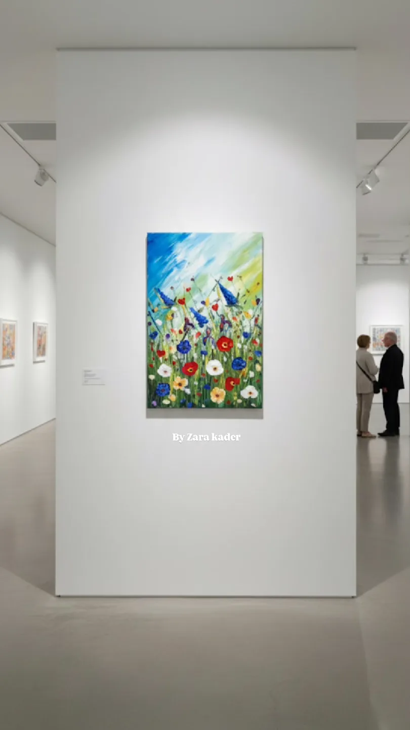 Original hand-painted painting by local artist Wild flowers thumbnail