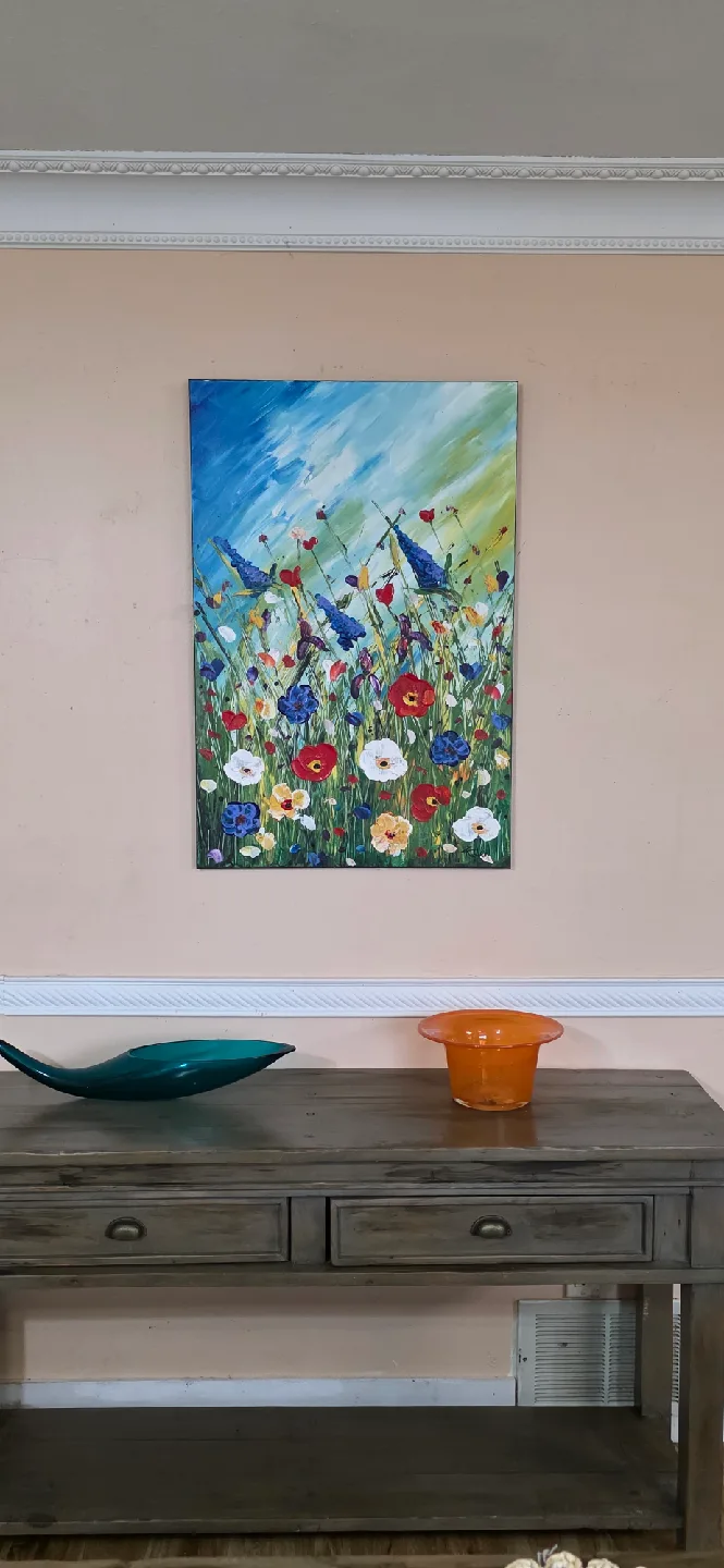 Original hand-painted painting by local artist Wild flowers image indicator(2)