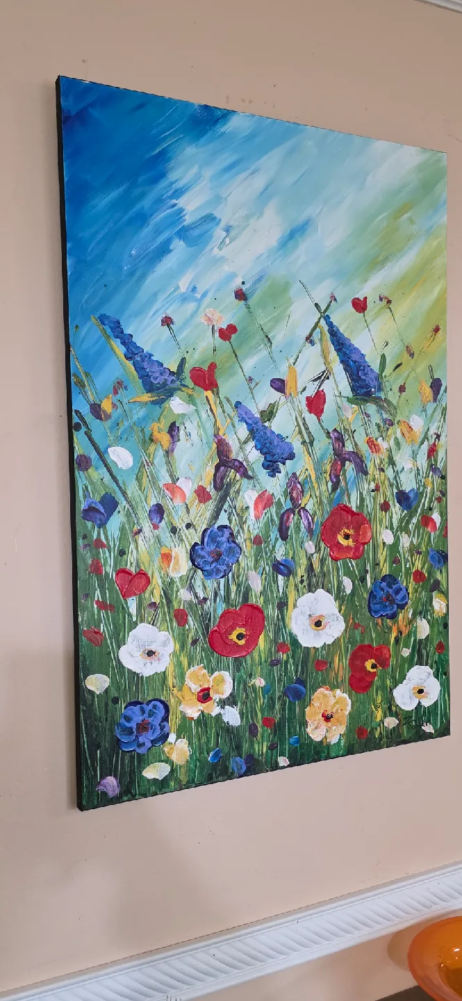 Original hand-painted painting by local artist Wild flowers image indicator(3)