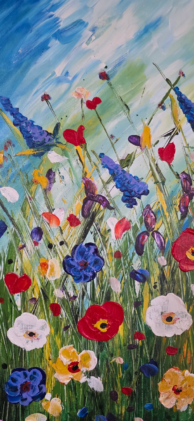 Original hand-painted painting by local artist Wild flowers image indicator(4)