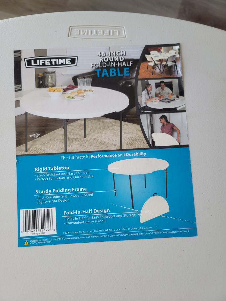 Lifetime 48-Inch Round Fold-in-Half Table - photo 3