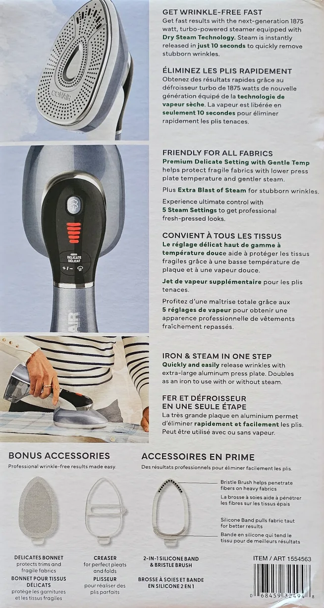 Conair Turbo ExtremeSteam 2-in-1 Steamer & Iron image indicator(2)
