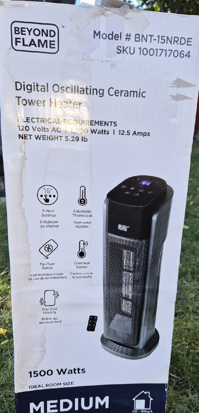 Beyond Flame Digital Oscillating Ceramic Tower Heater