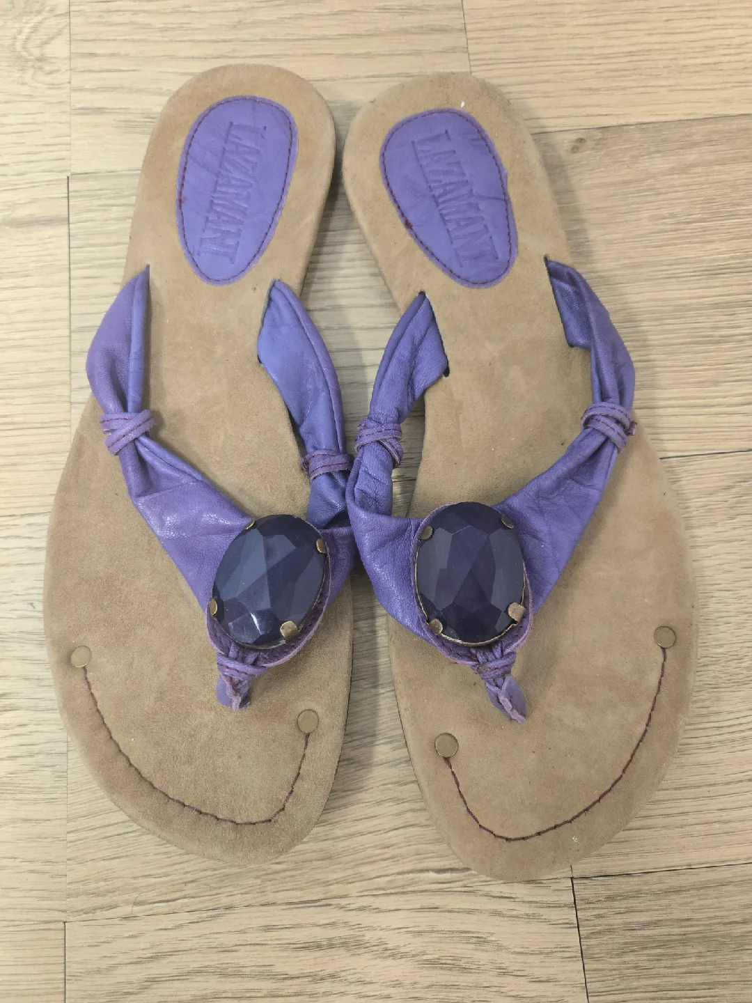Lazamani Purple Gem Sandals - Size 9