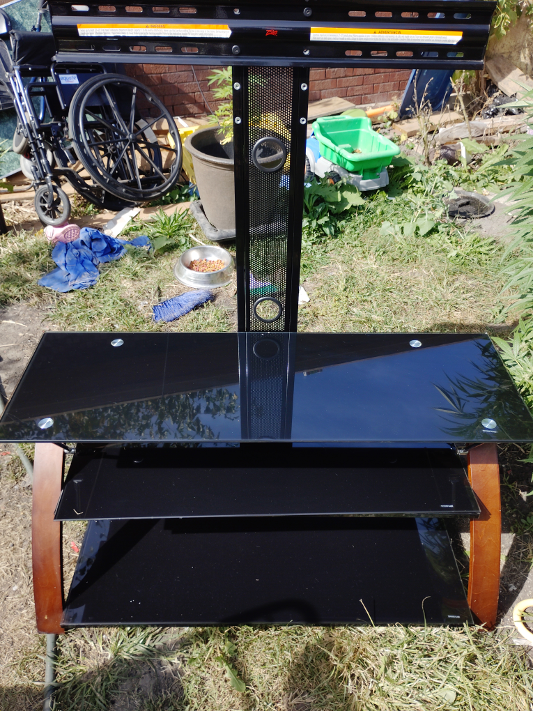 Black Glass TV Stand