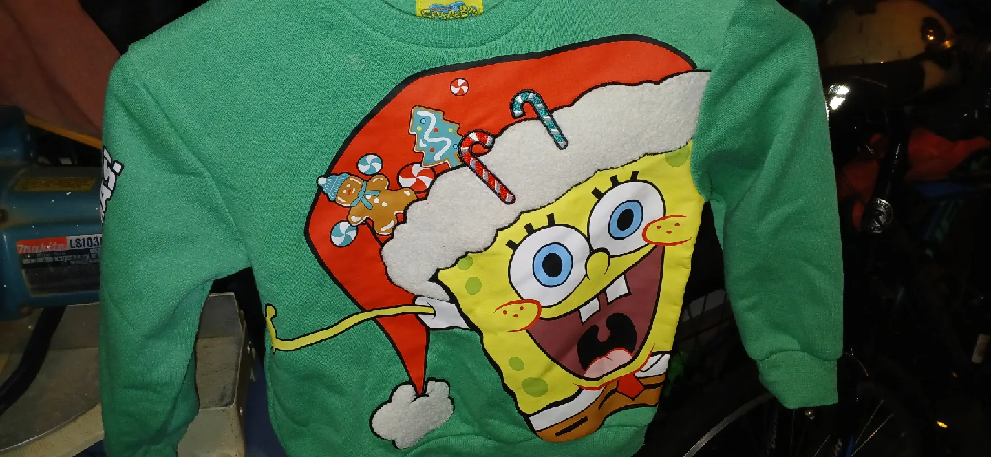 SpongeBob SquarePants Christmas Sweater, Size 5-6 YRS image indicator(2)