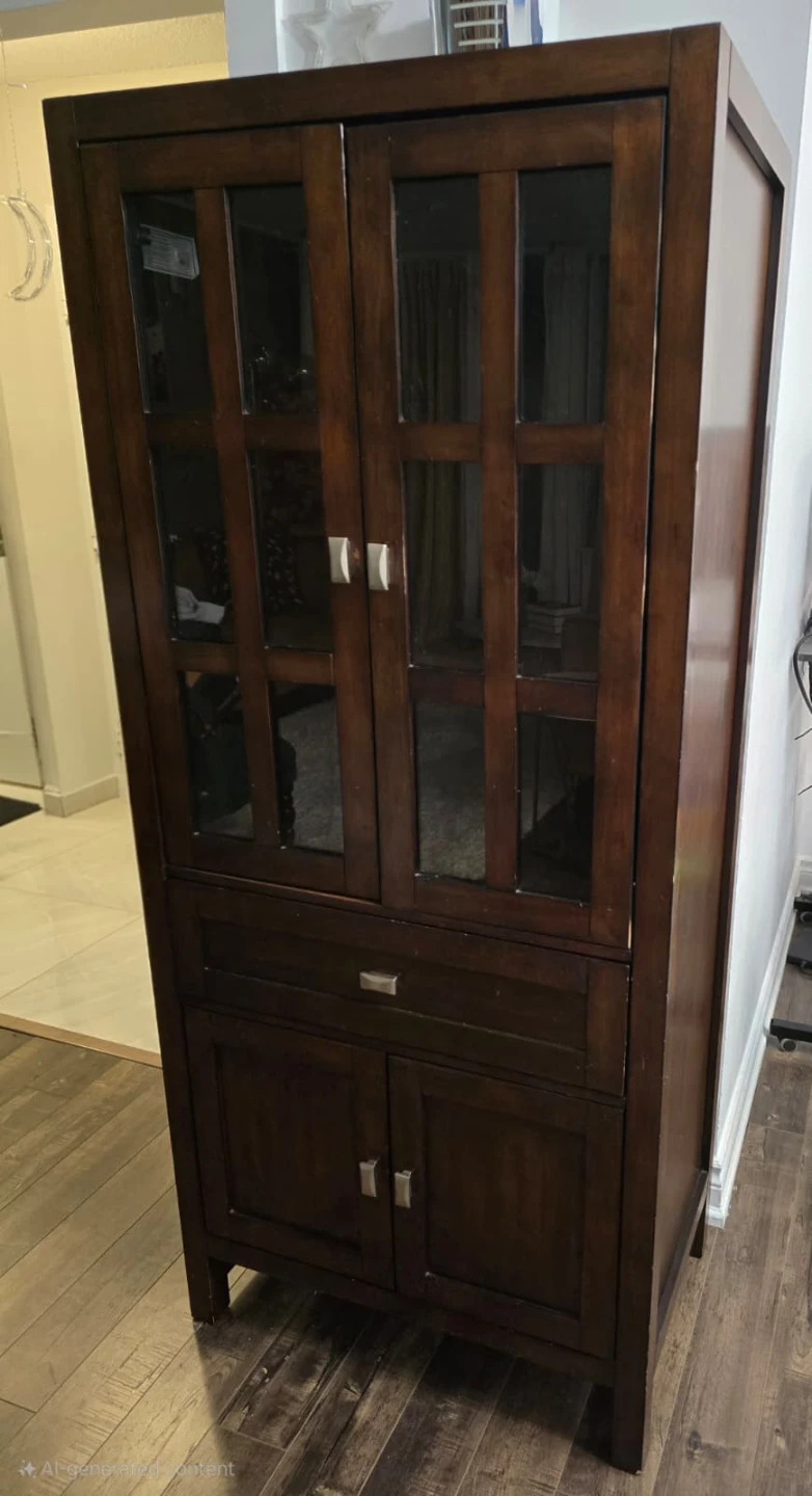Dark Wood Display Cabinet - photo 3