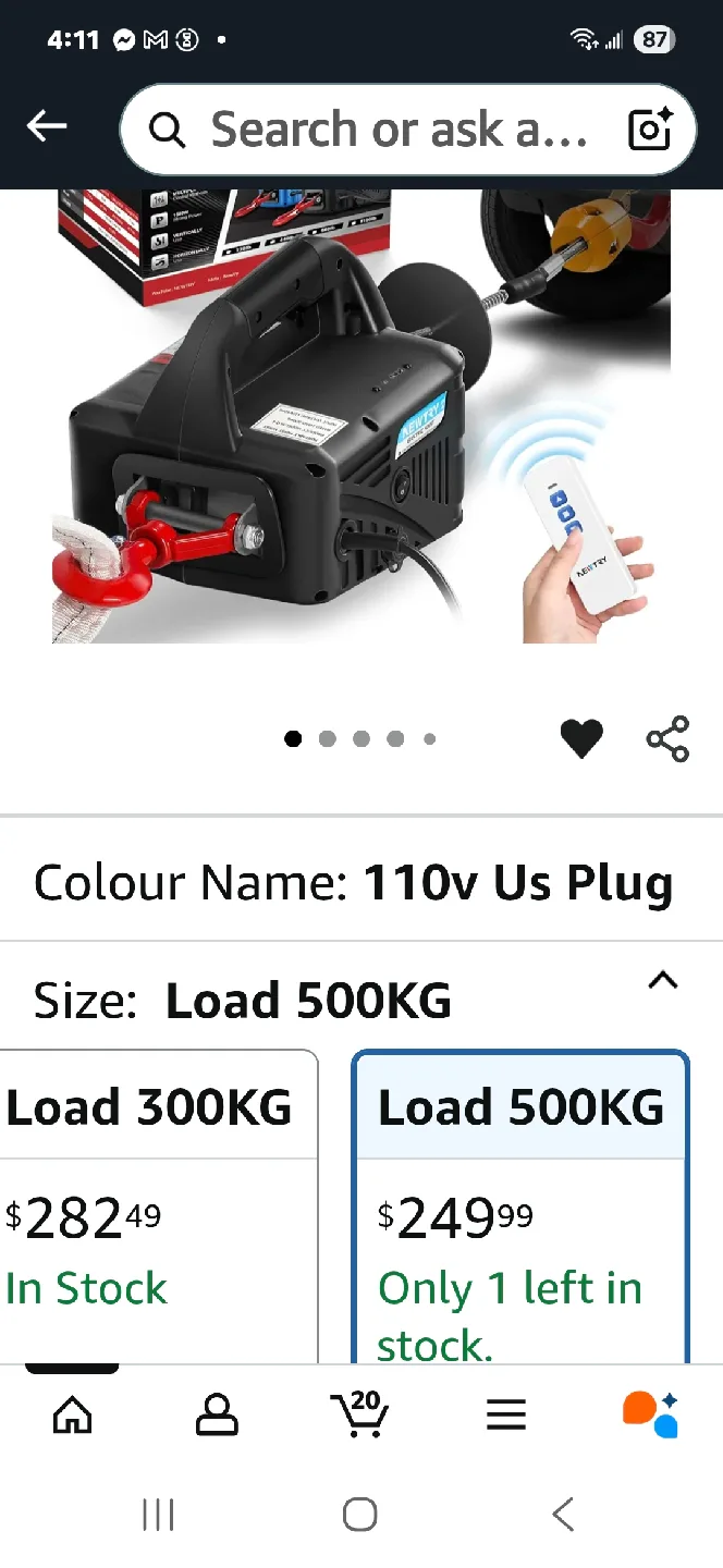 NEWTRY 3 in 1 Electric Hoist Winch 1100lb image indicator(6)