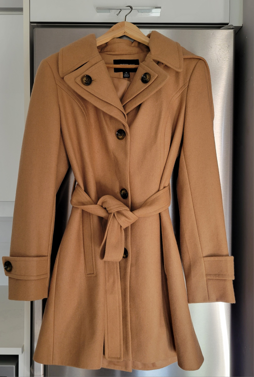 London Fog Tan Hooded Belted Trench Coat