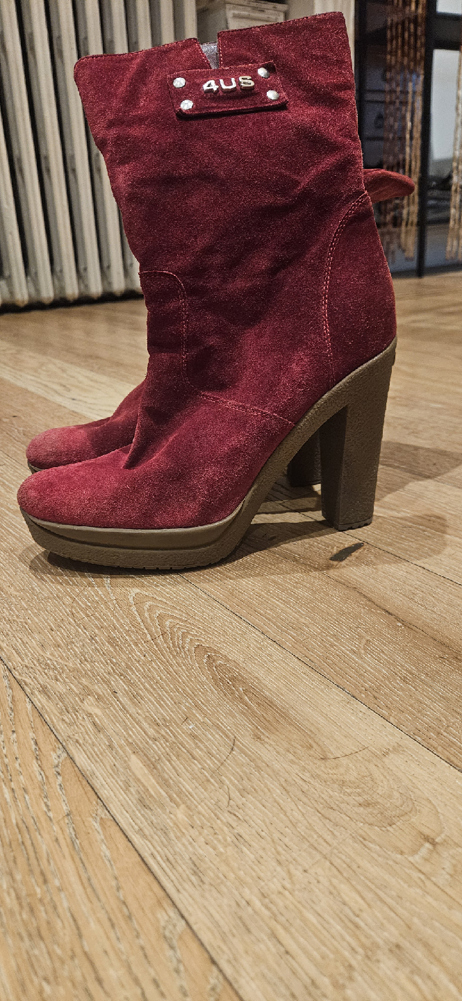 Cesare Paciotti 4US Burgundy Suede Boots - photo 2