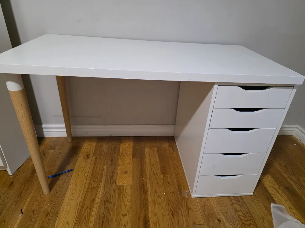 IKEA White Desk with Drawers image indicator(3)