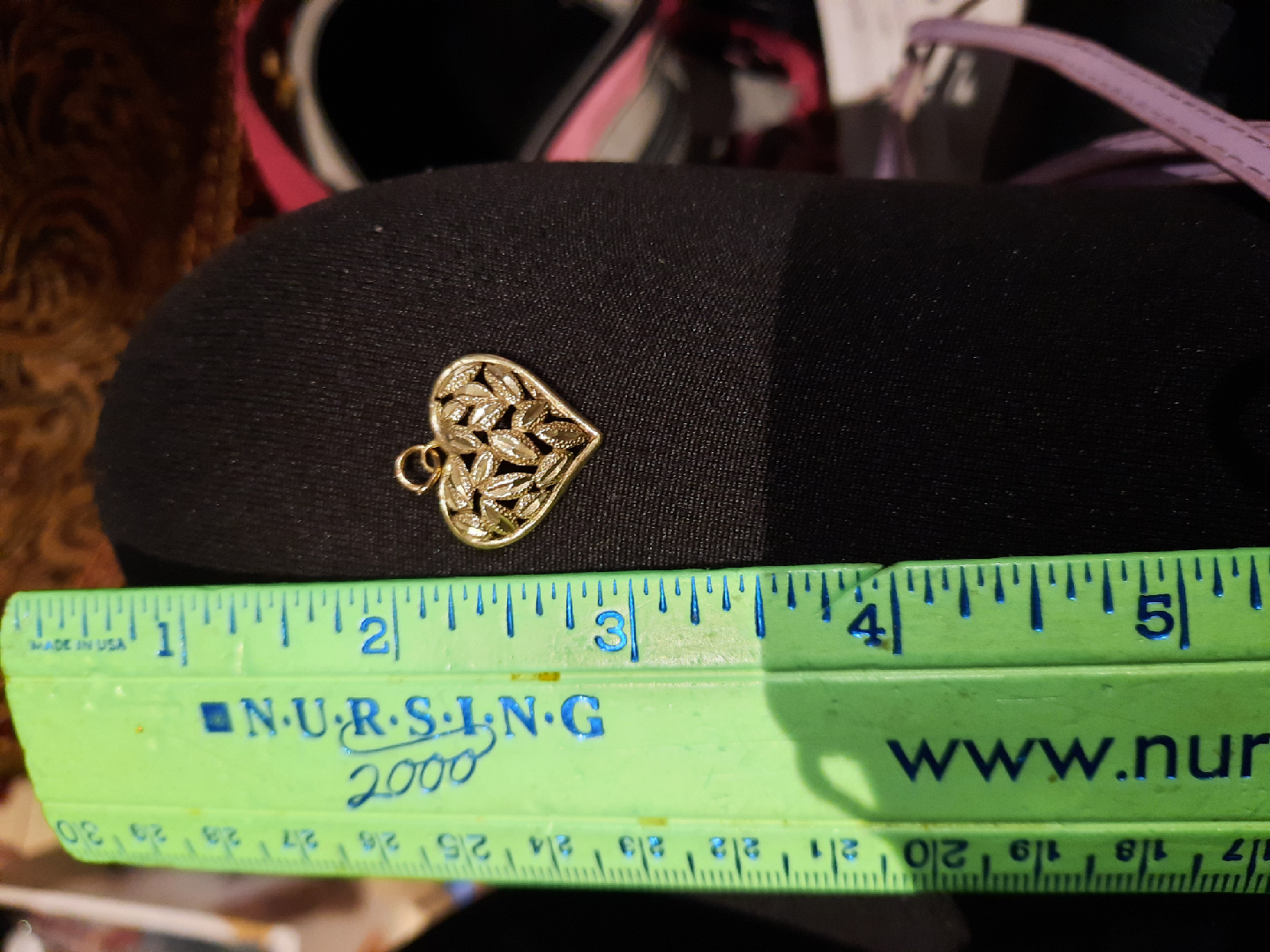 Authentic genuine solid 10k gold Diamond cut heart Pendant