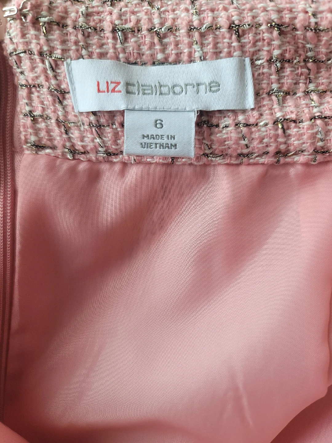 Liz Claiborne Pink Tweed Skirt - Size 6 - photo 2