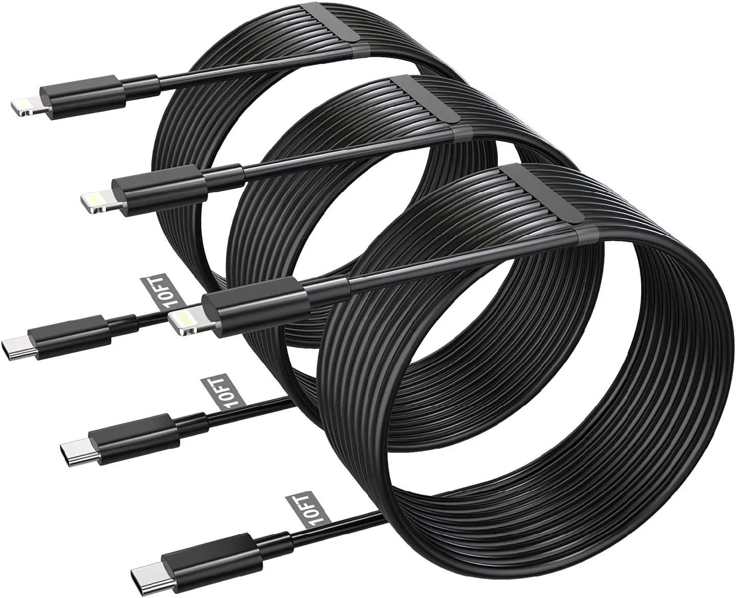 [Apple MFi Certified] USB C to Lightning Cable 10FT 3Pack thumbnail