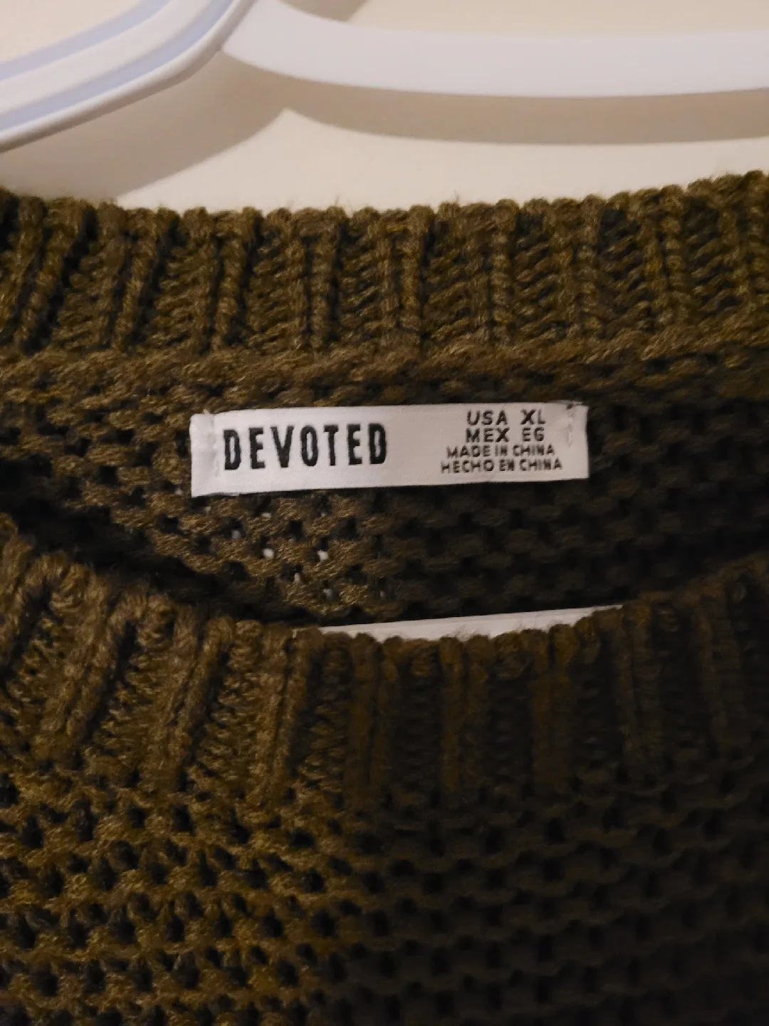 Devoted L Olive Green Knit Sweater image indicator(2)