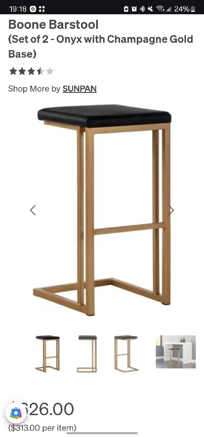 Black Stool with Metal Frame image indicator(10)