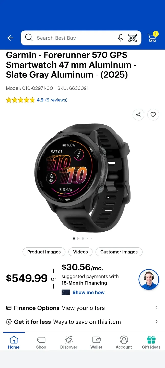 Garmin Forerunner 570 GPS Smartwatch - 47mm - Slate Gray image indicator(4)