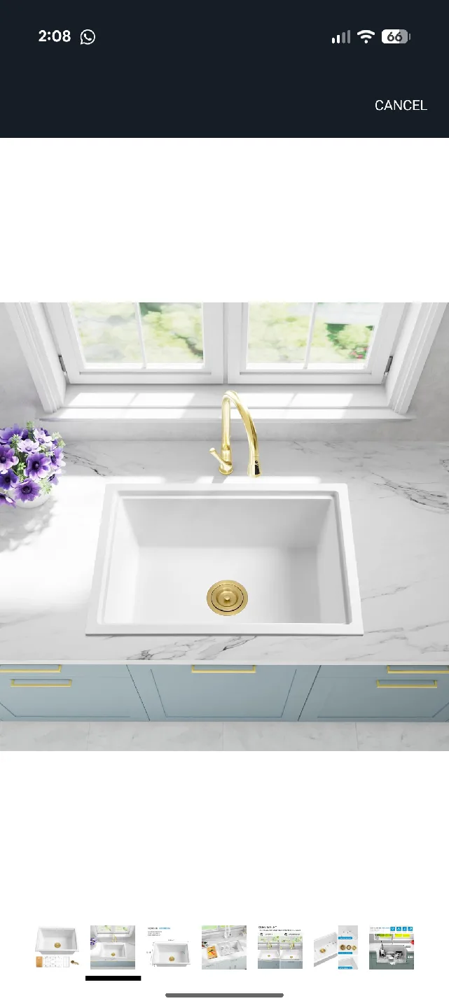 YAQUN CS6545 White Kitchen Sink image indicator(2)