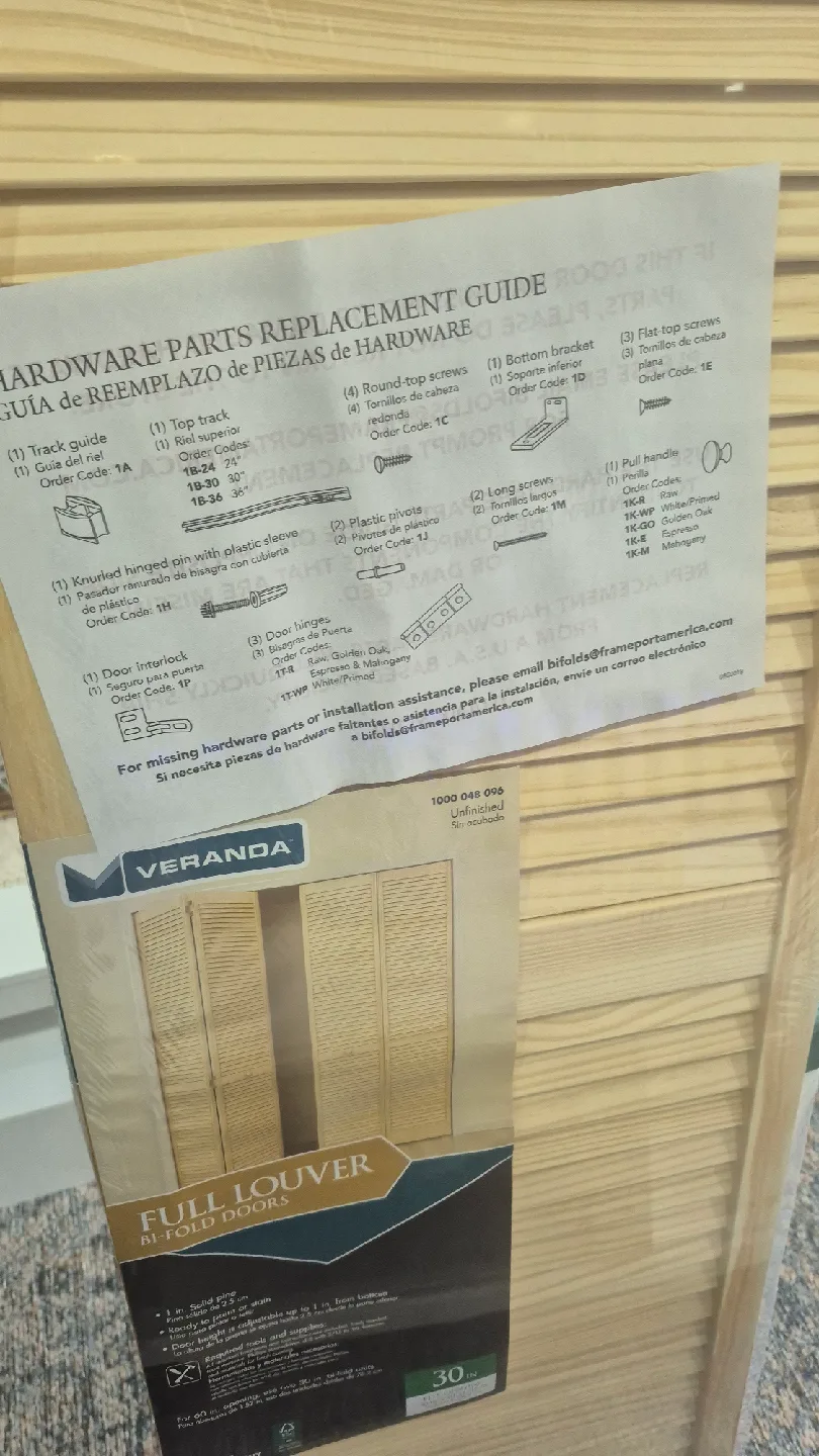 New Veranda Full Louver Bifold Doors - 30" image indicator(3)