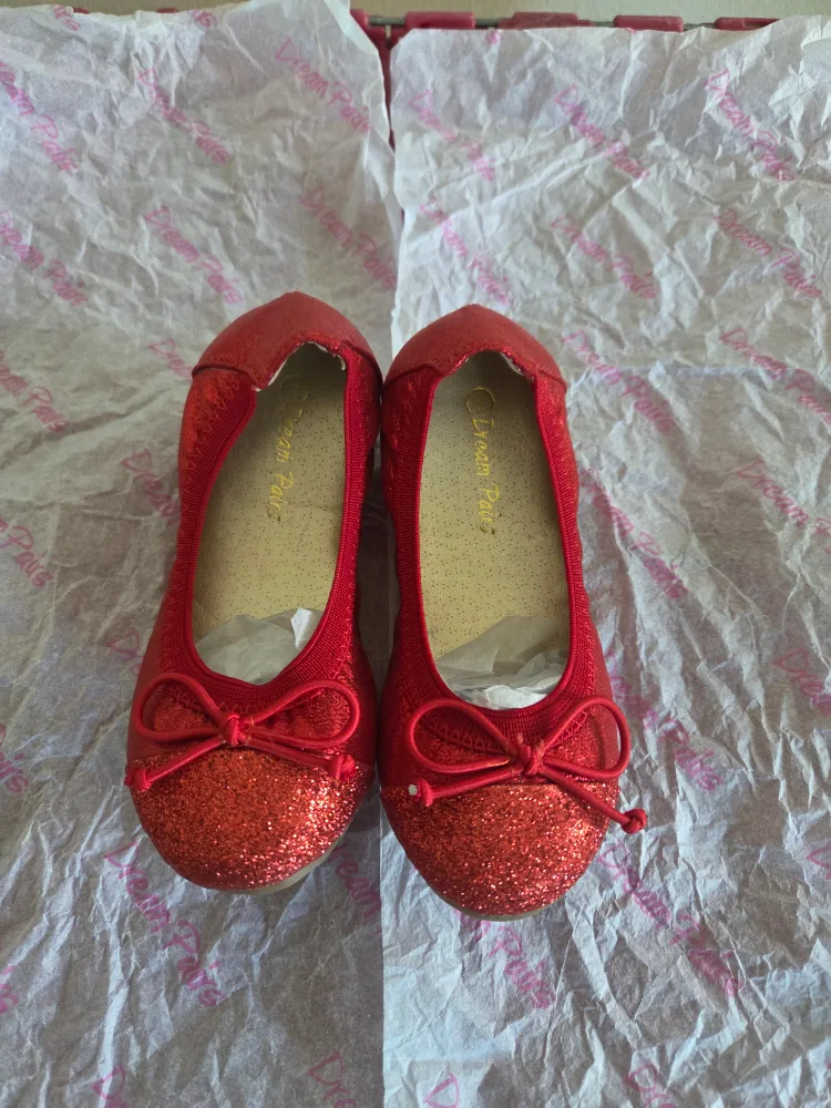 Dream Pairs Red Glitter Ballet Flats - Size 8 thumbnail