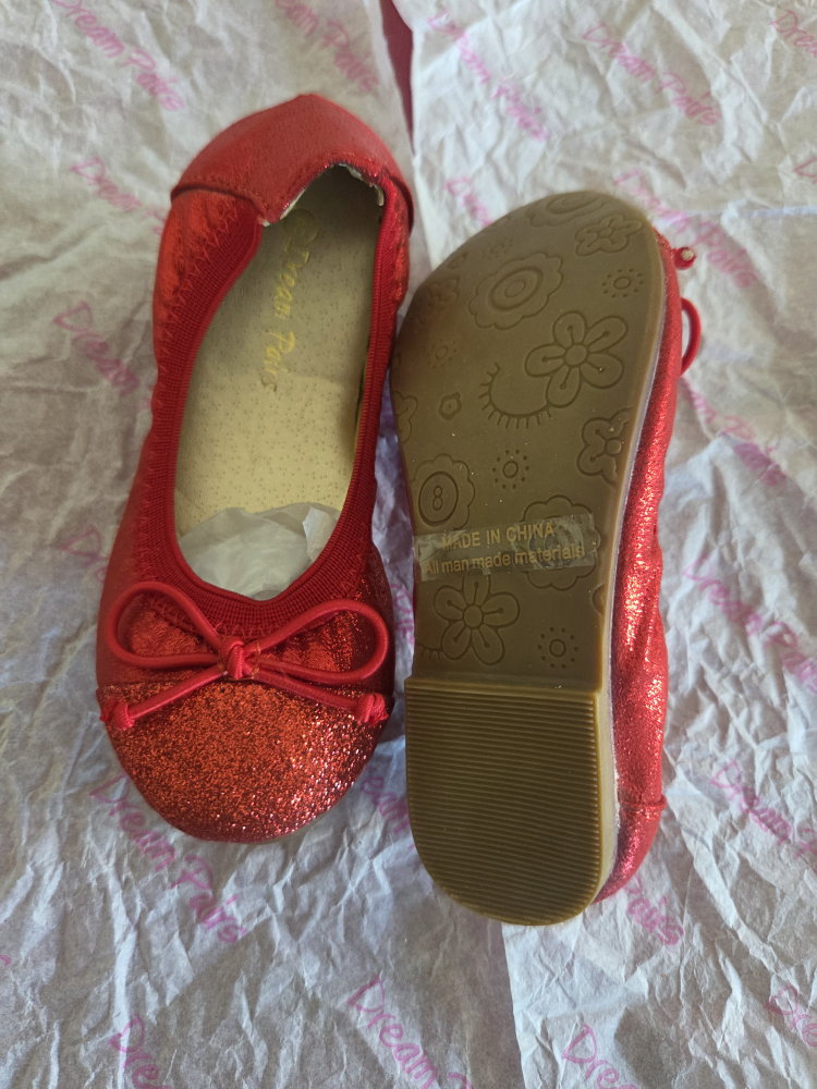Dream Pairs Red Glitter Ballet Flats - Size 8 - photo 2